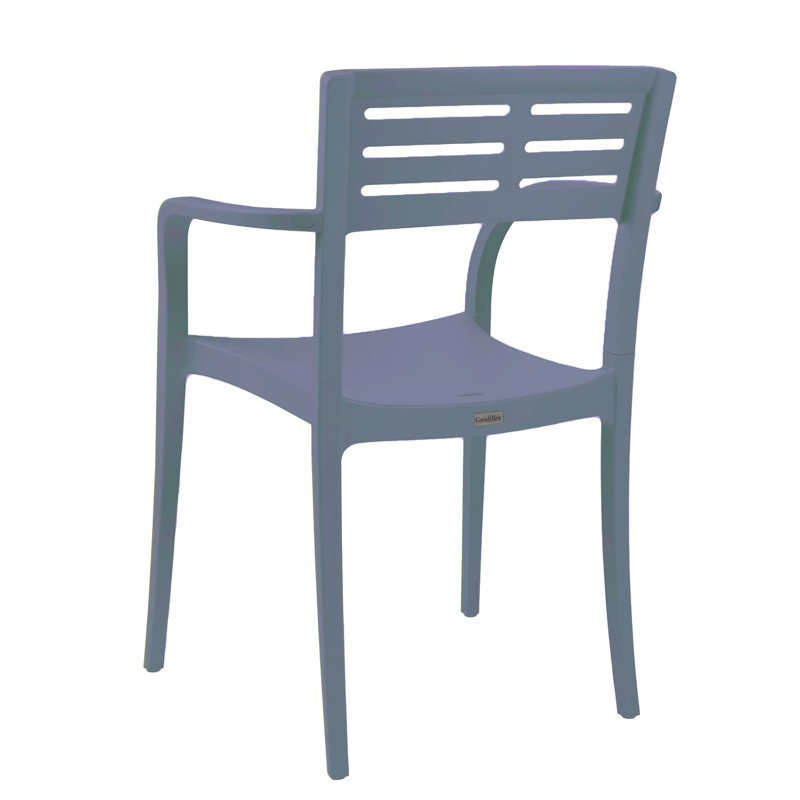 Grosfillex Vogue Resin Stacking Armchair, Denim Blue