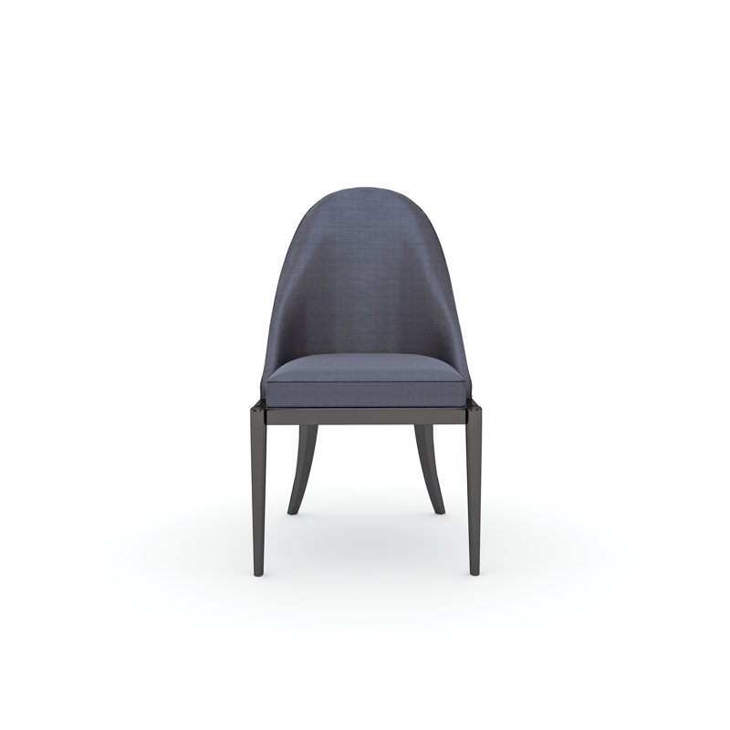 Caracole Classic Upholstered Dining Chair, Dark Chocolate, Dark Blue