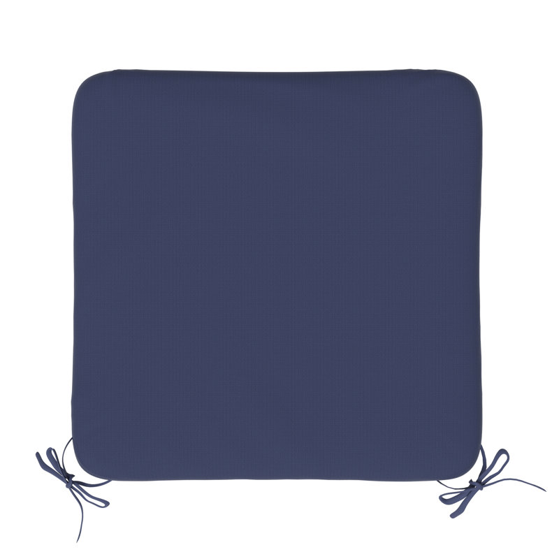 Outdoor Square Dining Chair Cushions, 3" Foam Replacement Cushion, Navy Blue, 2