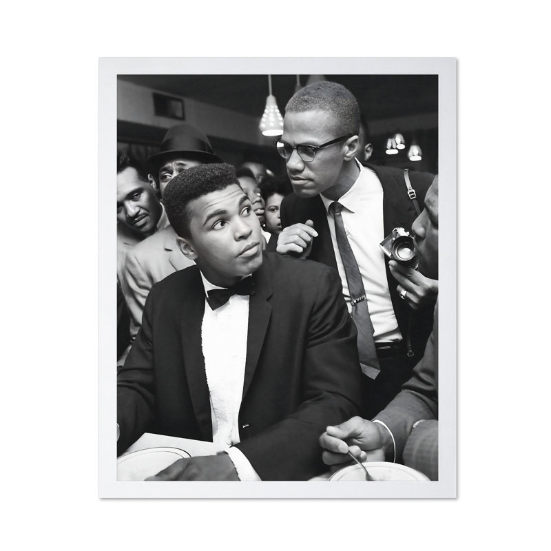 Malcolm X & Ali, Poster, 12"H x 16"W, White Framed