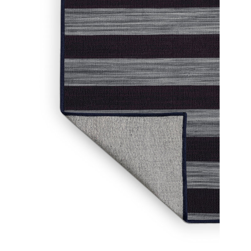 Tapis mauve à rayures horizontales lavable à la machine, Rond 3 pi
