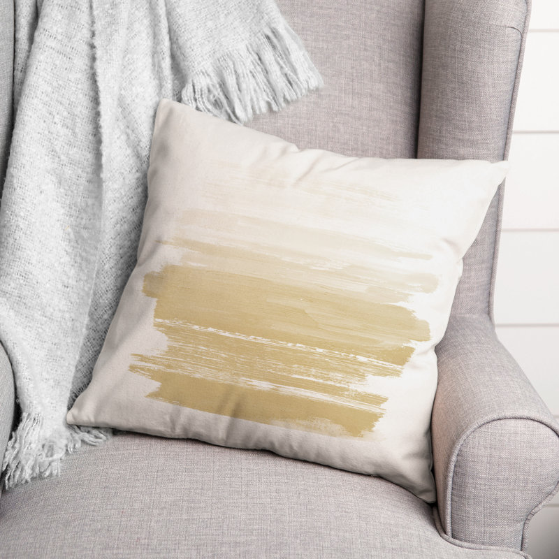 Housse et insert de coussin extérieur carré Gradient Strokes 12, 20 po x 20 po, Jaune