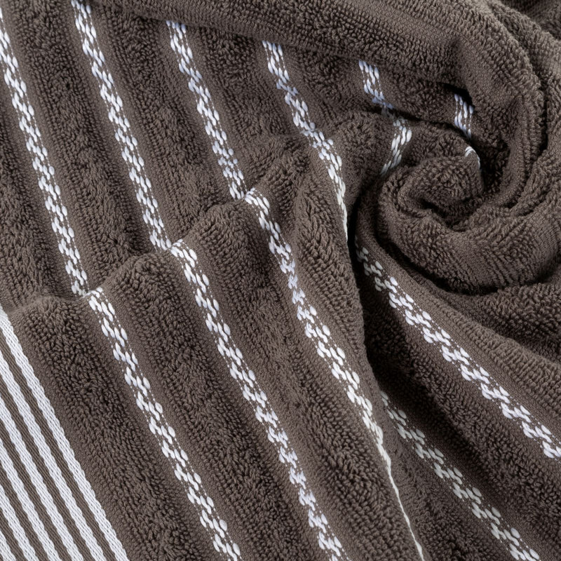 Hydiyah Midweight Jacquard Hand Towel, Dark Brown