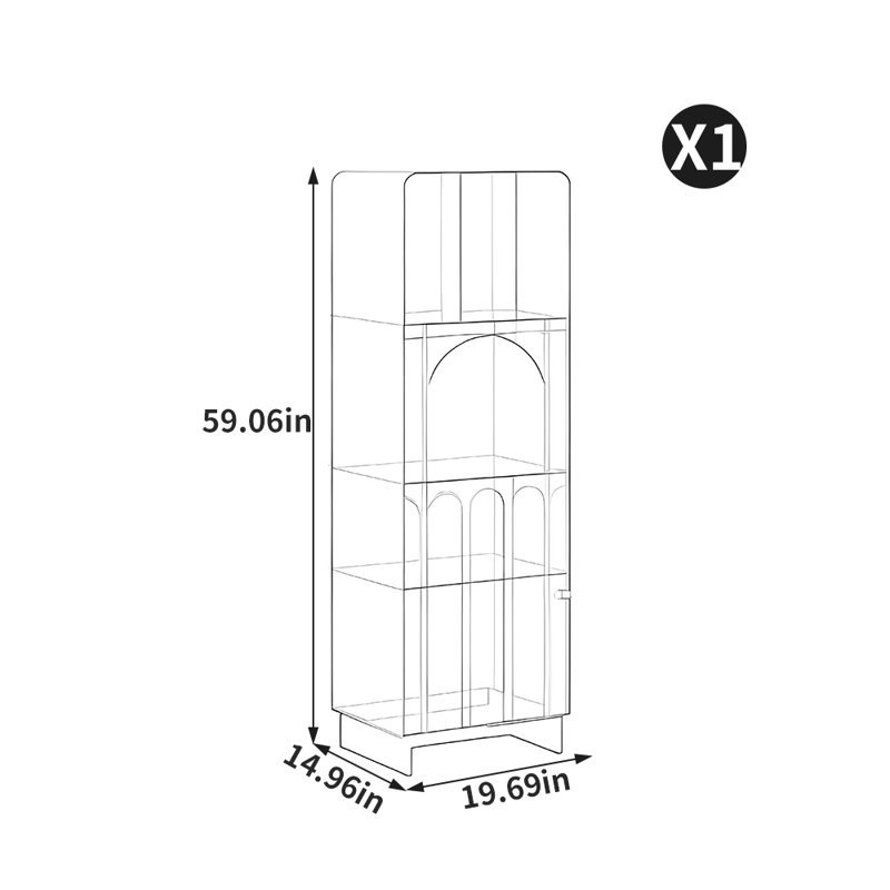European style floor modelling bookcase, Black