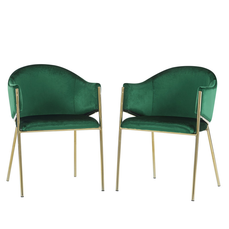 Modern Velvet Upholstered Dining Chair With Gold Frame, Comfortable And Stylish For Any Dining Space
