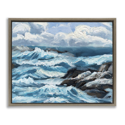 "Rough Sea Waves Splash", art mural sur toile flottante par Melissa Wang