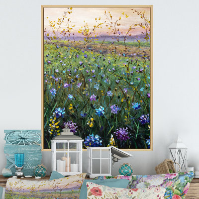 Champ coloré vibrant de fleurs sauvages IV - Peinture