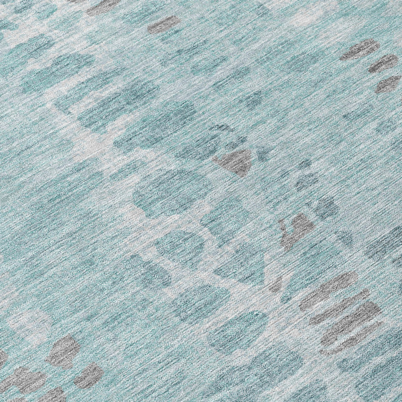 Machine Washable Indoor/Outdoor Jozwiak ACN2382 Circles Rug, Rectangle 1'8" x 2'6"