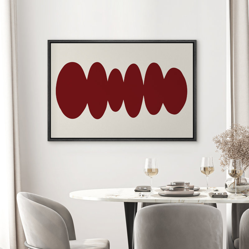 Reproduction d'art sur toile encadrée - Mid Century Colorblocks, œuvre d'art abstraite, salon, décor moderne, Noir