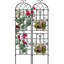 Ensemble de 2 treillis de jardin en métal 87 po, support de plante grimpante antirouille avec motif de papillons pour les vignes, les roses, les concombres et les légumes