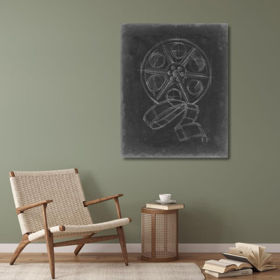 17 Stories Harper, Ethan Gallery Wrapped Canvas Art Titled: Film and Reel Blueprint I