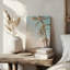 «Soft Sunset Palms», reproduction d'art sur toile-1075469423-1075469410