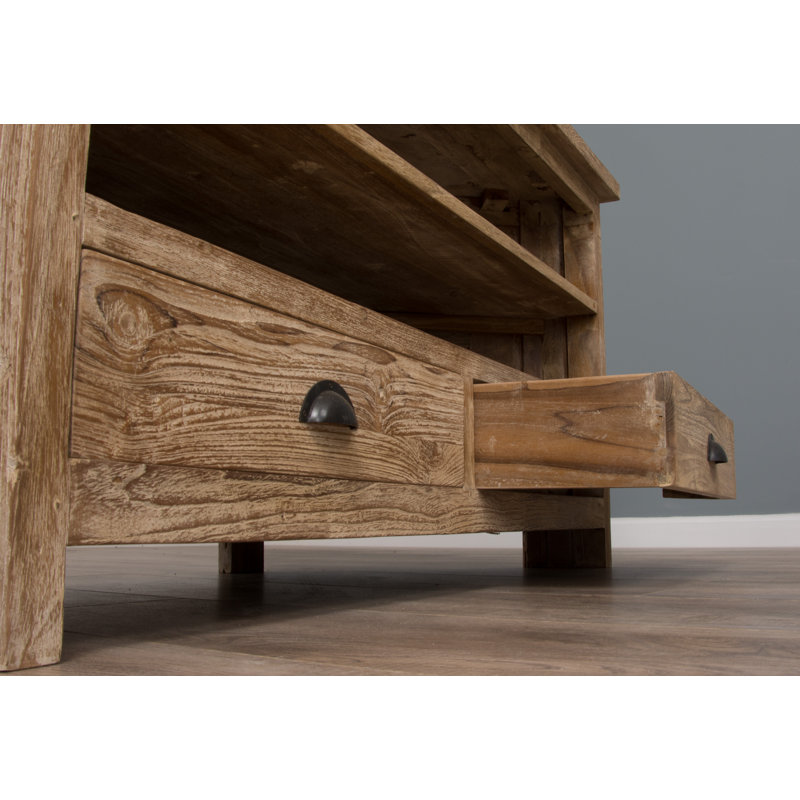 Euan Unfinished TV Stand for TVs up to 50", Natural Whitewash