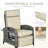 Outdoor Recliner Chair With Cushions, Reclining Patio Lounge Chair With Adjustable Footrest, Armrests, Tray Table, Khaki-400761188-400761190