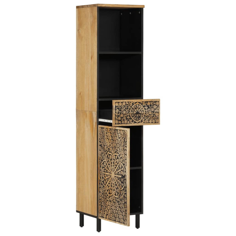 Nakety Solid Wood and Iron Bathroom Cabinet