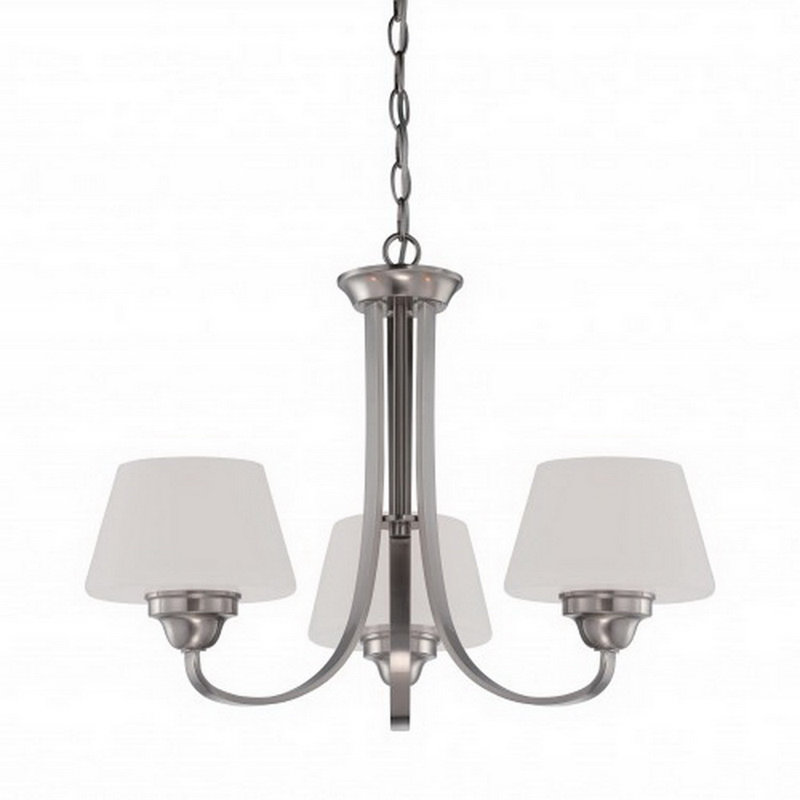 Lustre traditionnel / classique à 3 lumières avec abat-jour Pokorny