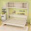 Lit escamotable double en bois avec armoires supérieures, conception pliable-945610500-945610503