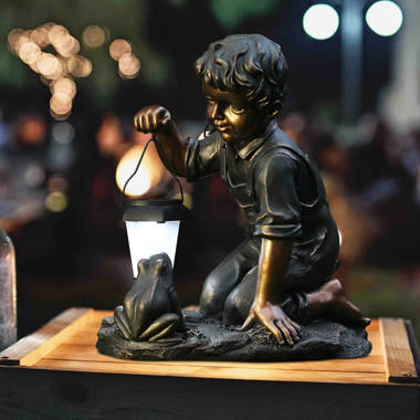 Design Toscano Tommy At The Turtle Pond Little Boy Statue - Gray : Target