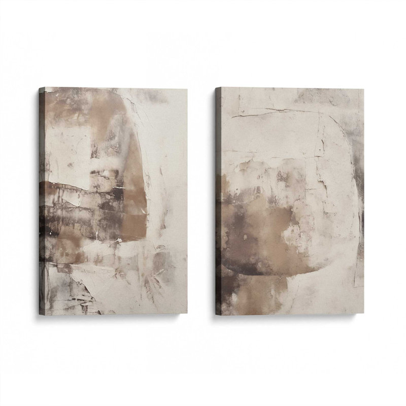 Mocha Musings Set of 2 Canvas Prints in a Maple Frame, 30" x 20", Wrapped Canvas, 18" H x 24" W x 1.25" D