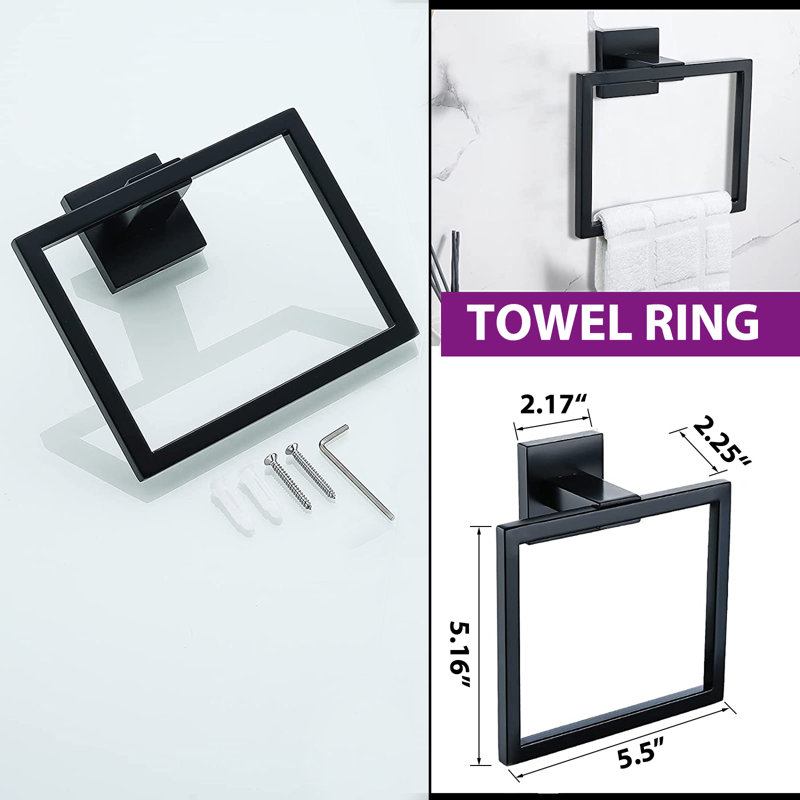 5 - Piece Bathroom Hardware Set, Matte Black