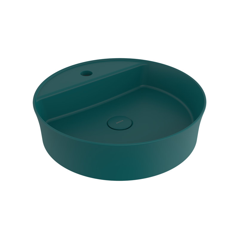 Bocchi Sottile Slim Line 450mm L x 450mm W Ceramic Circular Sink, Matte Petrol Blue