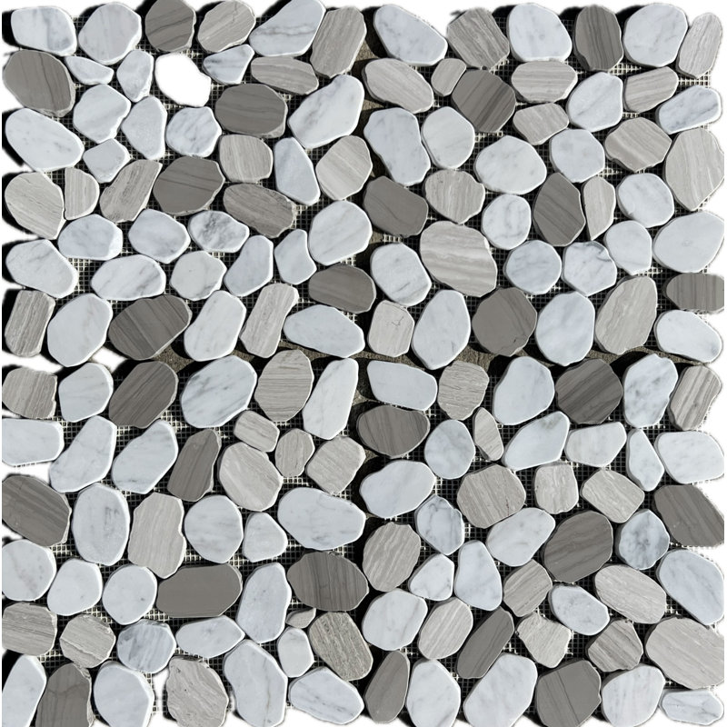 Mosaïque gréco-romaine en marbre naturel gris d'Athènes