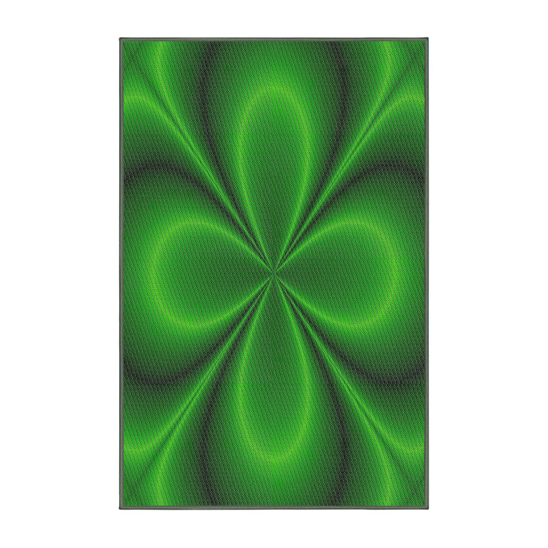 Tapis vert/bleu de mer à motifs, Rectangle 5 pi x 7 pi