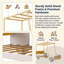 Lit plateforme en forme de voiture en bois massif naturel avec coussin, support de plafond et pied de lit-664705830
