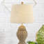 Lampe de table DEL en fer rustique bohémien à DEL 20,5 po Alahbasri, naturel / beige-92650733