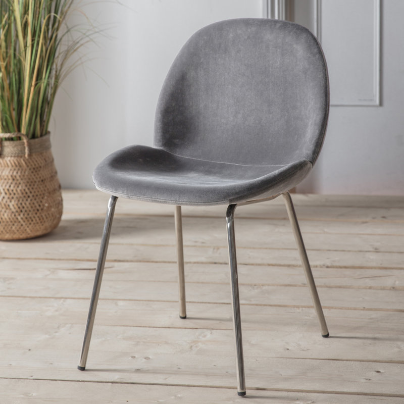 Layne Upholstered Dining Chair - (2 Pack), Light Grey, Gold
