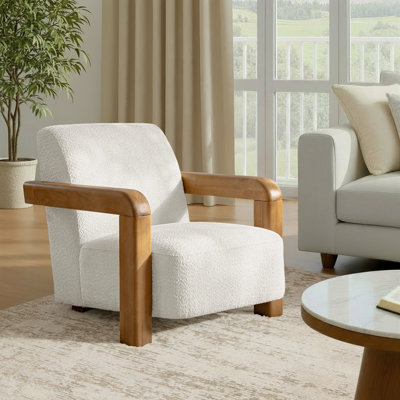 Jakira 24" W Upholstered Accent Chair with Solid Rubberwood Frame