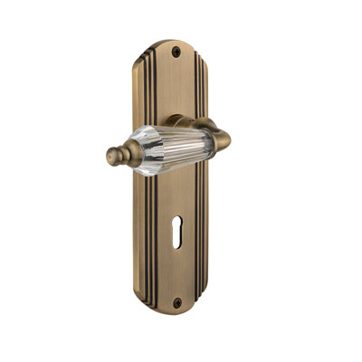 Deco Plate with Decorative Keyhole and Privacy (Bed & Bath) with Parlour Lever