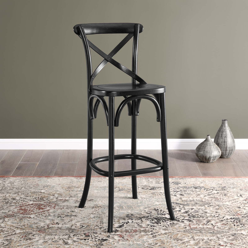 Tabouret Gear par Modway, Noir, noir, noir, noir, Tabouret de bar (siège d'une hauteur de 30 po)