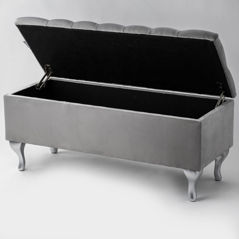 Kahler Velvet Upholstered Storage Bench, H42 x W100 x D30cm