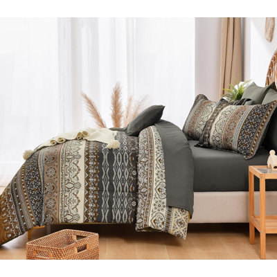 Ensemble d'édredon à rayures pour grand lit 8 pièces, literie en microfibre toutes saisons