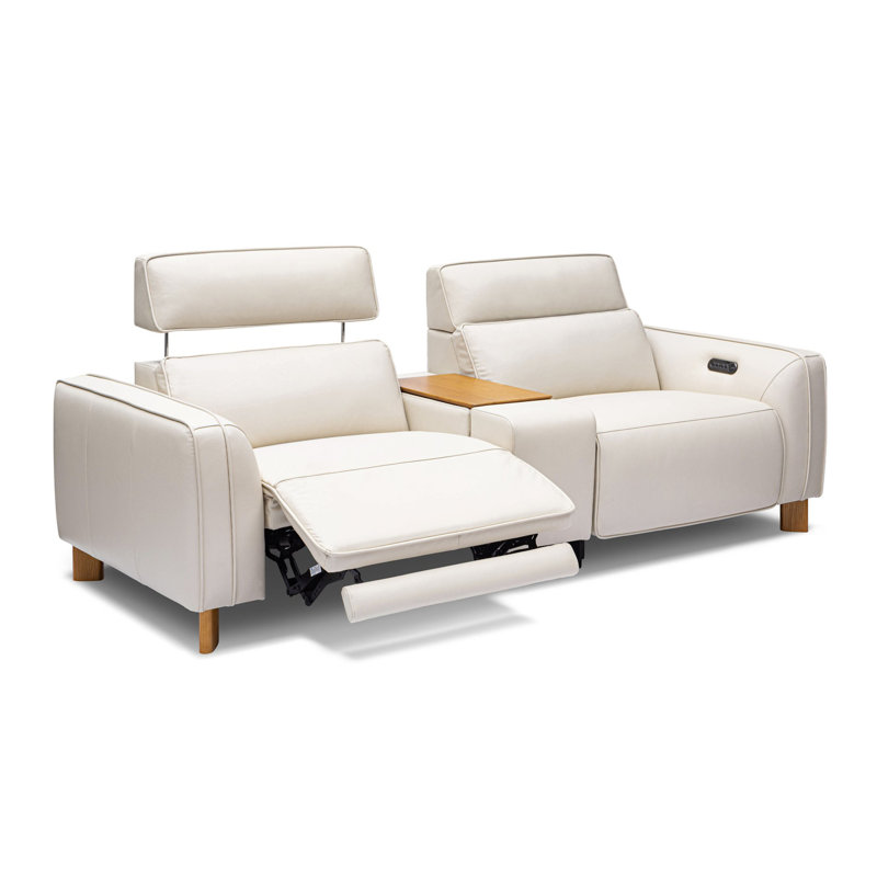 Causeuse en cuir Lesley, Beige