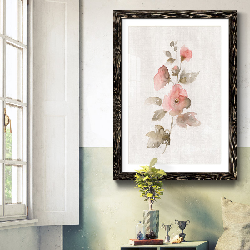 «Blush Sweetly I», reproduction d'art sur papier encadrée, H 37,5 po x l 27,5 po x P 1,5 po, Papier encadré noir