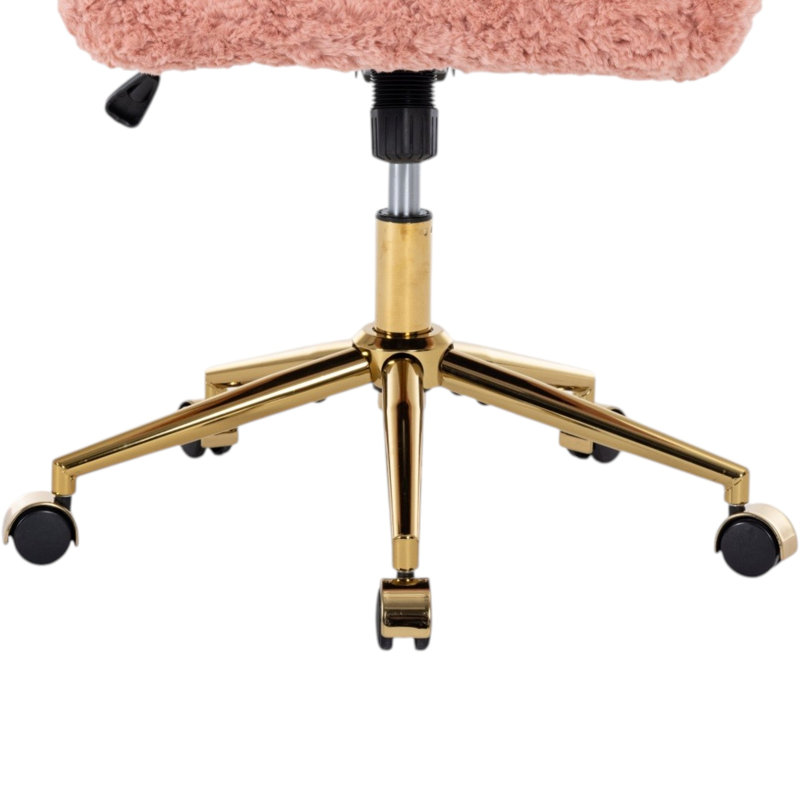 Everly Quinn Velvet Task Chair, Pink