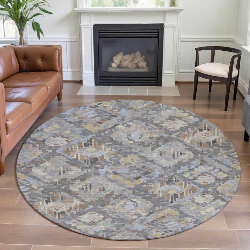 Tapis de qualité supérieure lavable à la machine Elize AMF1326, Rond 8 pi