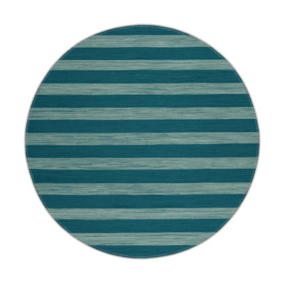 HorizontalStripes Green Indoor and Outdoor Area Rug
