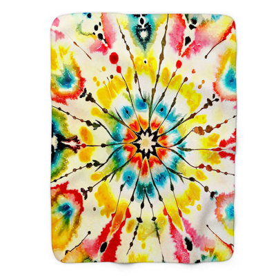 Vivid Dip-Dye Vibes - 1 Piece Premium Sherpa Blank Throw Blanket