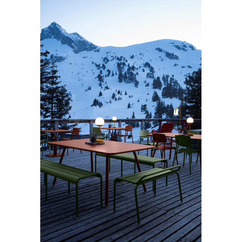 Luxembourg Outdoor Dining Bench, Acapulco Blue