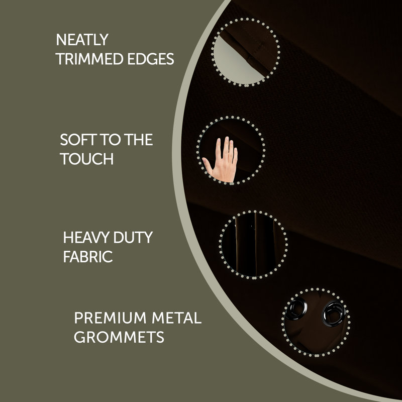Polanco Room Darkening Curtain Single Panel, Chocolate, 52" x 96"