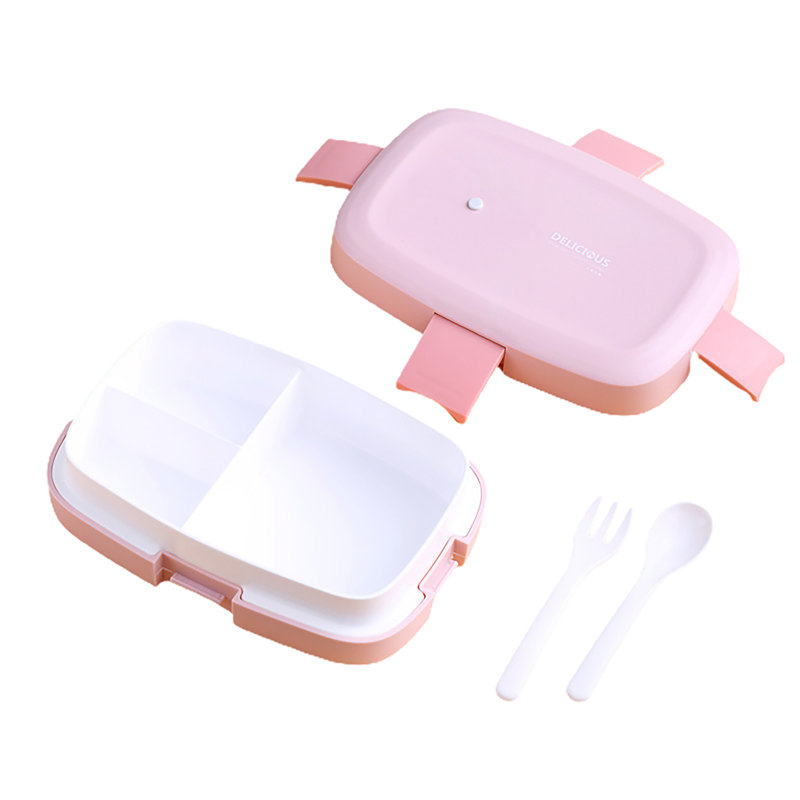 Boîte à lunch style japonais avec boucles à l'épreuve des fuites, Rose