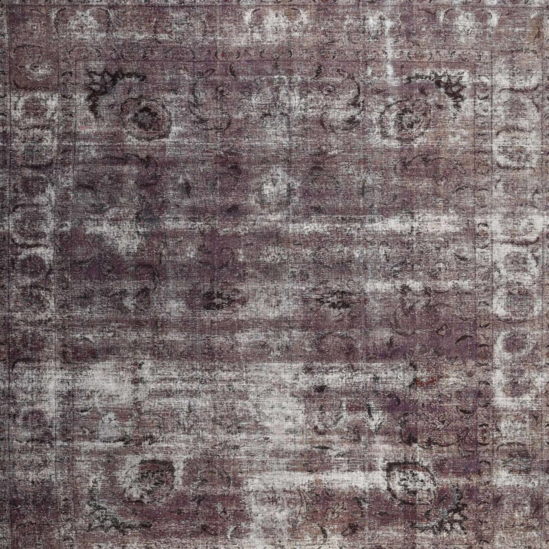Tapis contemporain gris, Carré 7 pi