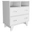 Commode à deux tiroirs Portanova, deux tablettes ouvertes, plateau supérieur, quatre pieds - blanc-929036405