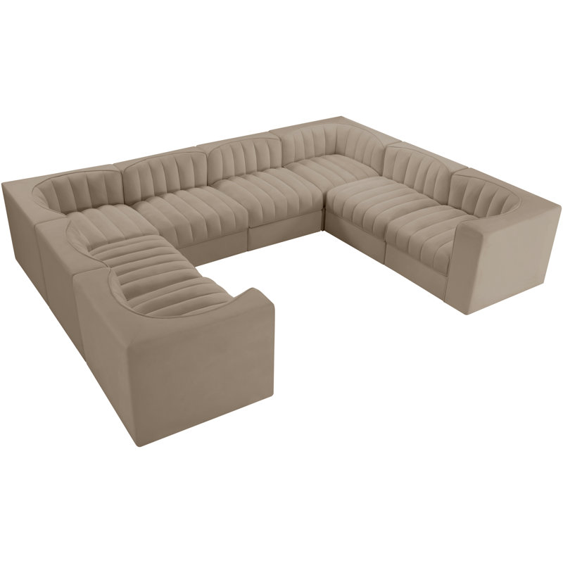 Canapé modulaire Donegan, Velours beige