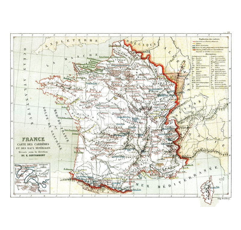 «Minéral Routs France - Cortambert 1880», reproduction d'affiche par Cortambert Cortambert (36 X 24) # ITFR0197