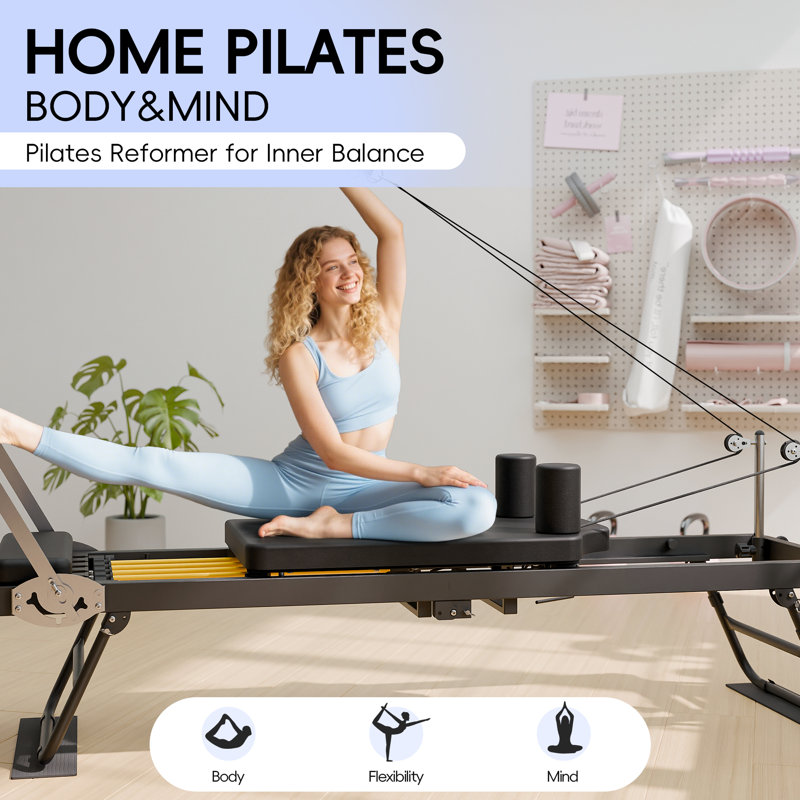 Ilates Reformer, Foldable Reformer Pilates Machine & Equipment For Home Use And Gym Workout