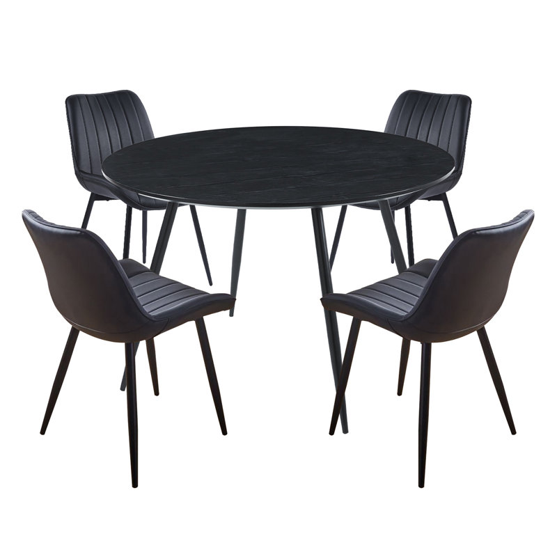 Mose 4 - Person Dining Set, Black